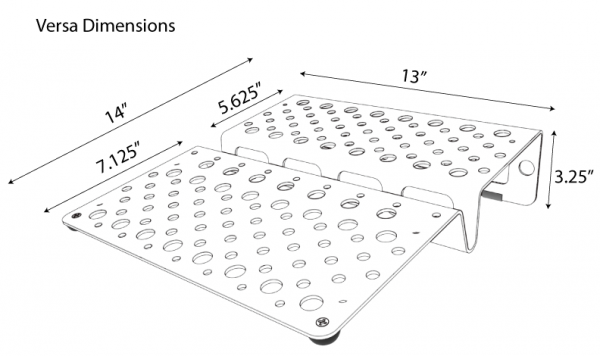 Holeyboard Versa pedalboard dimensions